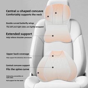 Appuie-tête de voiture, <span class=keywords><strong>coussin</strong></span> de nuque pour voiture, <span class=keywords><strong>coussin</strong></span> de siège adapté aux BMW, Audi, <span class=keywords><strong>Mercedes</strong></span>-Benz, coussins de voiture et support <span class=keywords><strong>lombaire</strong></span> - Product Image 3