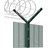 Accessoires de clôture de sécurité anti-escalade 358, embouts de poteaux en PVC, pour aéroports, prisons, voies ferrées, fermes, portails d'entrée L-003, thermolaqués