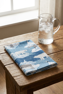 Essuie-tout de cuisine moderne en coton 100% motif abstrait iceberg et eau, bleu <span class=keywords><strong>glacier</strong></span> arctique, 40x60cm - Product Image 3