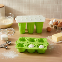 Moule à glace en silicone à 6 cavités en forme de coquille pour la maison, pour la préparation de bâtonnets glacés, de glaces et de sorbets faits maison