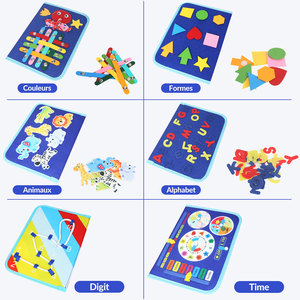 Felt Busy Board Book Kids Sensory Montessori Travel Toys Activities <strong>Learning</strong> Board Felt Toddler Busy Board - Product Image 3