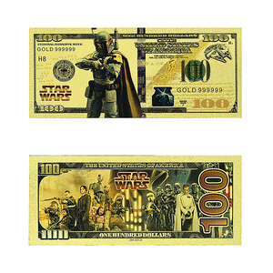 Billet <span class=keywords><strong>de</strong></span> banque doré à l'or fin inspiré des films et <span class=keywords><strong>de</strong></span> l'anime américain - 100 dollars, double face, en PET, à collectionner, personnages <span class=keywords><strong>de</strong></span> héros <span class=keywords><strong>de</strong></span> science-fiction inspirés des films - Product Image 4