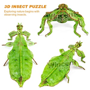 Wincent لعبة تعليمية ثلاثية الأبعاد لحشرات خشبية خنفساء مقطوعة بالليزر بطباعة UV تصنعها بنفسك للأطفال والكبار OEM ODM بالجملة لا يوجد صمغ آمن - Product Image 3
