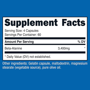 Capsules de supplément d'acide aminé bêta-alanine OEM pour le renforcement musculaire, le régulateur de pH cellulaire, l'amélioration des performances athlétiques et le soulagement du stress - Product Image 2