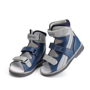 Sandali Ortopedici Traspiranti per <span class=keywords><strong>Bambini</strong></span> Princepard con Supporto per l'Arco Plantare, <span class=keywords><strong>Scarpe</strong></span> Estive Grigie e Blu per Piedi Piatti - Product Image 1