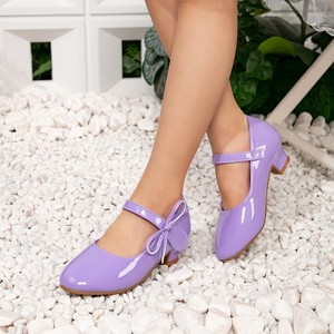 <span class=keywords><strong>Scarpe</strong></span> da ballo con <span class=keywords><strong>tacco</strong></span> alto per ragazze, antiscivolo, con fiocco <span class=keywords><strong>viola</strong></span>, per feste e spettacoli - Product Image 4