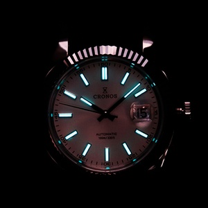 Cronos DateJ Luxury Men <b>Watch</b> Stainless Steel 5-Links Bracelet PT5000 Miyota 9015 Manual <b>Mechanical</b> 40-44mm Dial 100m Water - Product Image 3