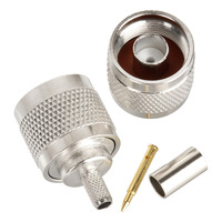 Connecteur coaxial RF à sertir de type N, fiche mâle N pour câble RG58, 50 ohms, 6 GHz, cuivre pur nickelé, faible perte