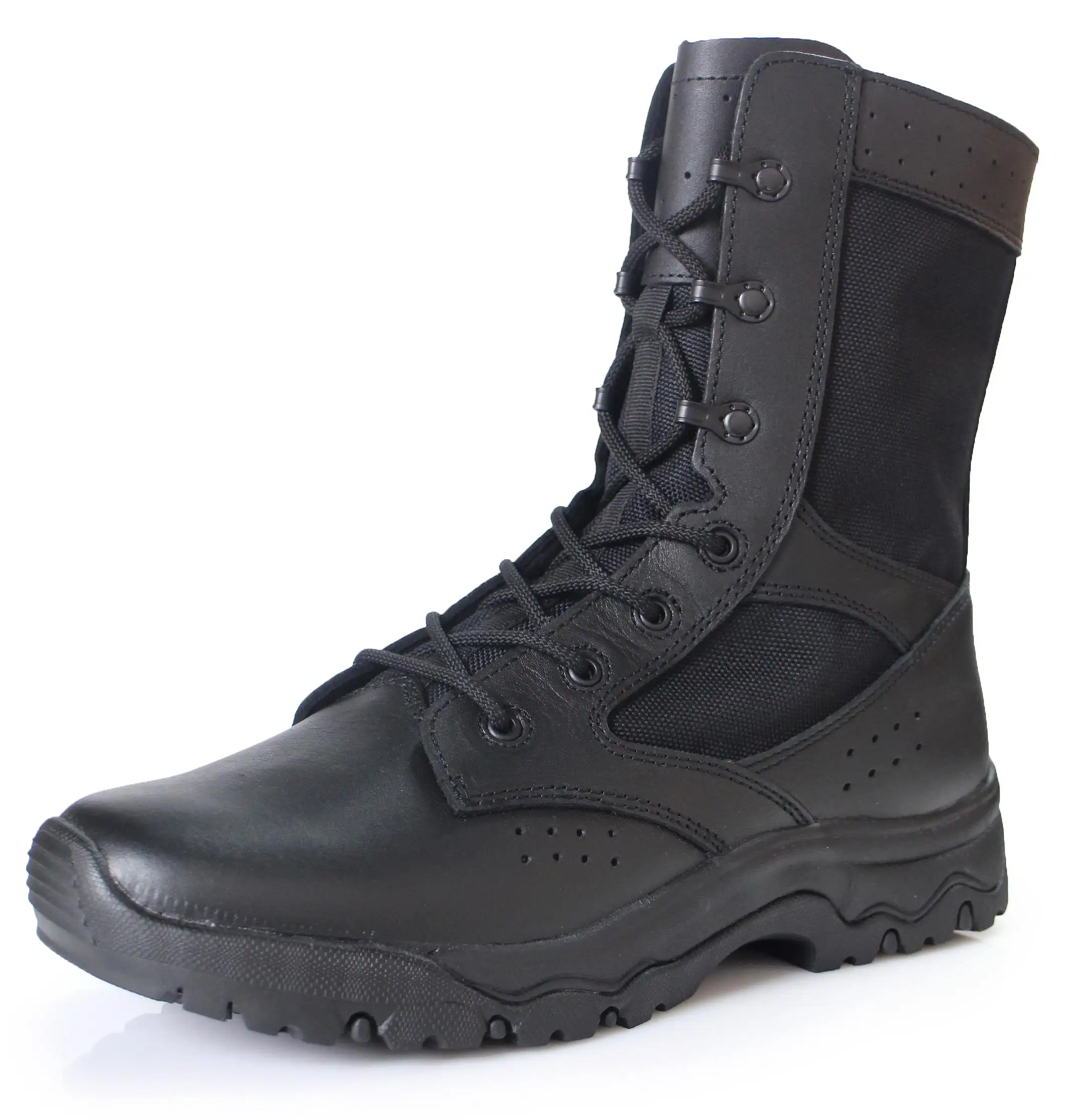 Fabrik preis Schwarz Wasserdichte Leder Taktische Stiefel Outdoor Wandern Desert Jungle Combat Boots