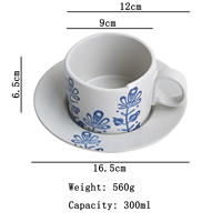 Ensemble tasses et soucoupes en vente directe, designs personnalisés OEM, logos, tasses à café artistiques pour latte art, service à thé de l'après-midi, mugs, tasses à café, soucoupes