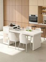 Table basse îlot tout-en-un rétractable pour salon, moderne et minimaliste, avec plateau en pierre et structure métallique, couleur personnalisable, idéale pour petit appartement