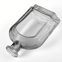 Bouteille en verre cristallin transparente de 700 ml, forme plate, haute résistance, anti-perforation, avec bouchon en liège, pour whisky, brandy, tequila, vin, avec logo personnalisé