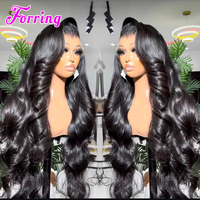 Wig Rambut Asli Vietnam Mentah Tanpa Proses Kimia, Wig Brazilian Body Wave Grosir Tanpa Lem 13x4 Full HD Lace Frontal untuk Wanita