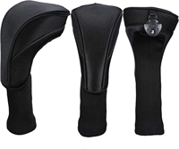 Housse de tête de club de golf en maille, lot de 3 pièces pour driver, fairway wood et hybride, avec logo personnalisé