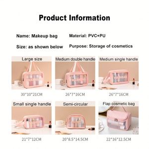 Factory Wholesale Transparent Cosmetic Bag Portable Travel Cosmetic Bag with logo Personalized Custom Cosmetic Bags & <b>Cases</b> - Product Image 3