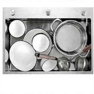 Évier de cuisine rectangulaire en acier inoxydable fait main à encastrer, cuve unique avec surface brossée, facile à nettoyer, installation sans joint - Product Image 6