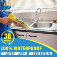 Fabricants de mastics silicone – Offre Spéciale : Tube de 300 ml de mastic silicone transparent multi-usages (GP) à base d'acétate pour verre