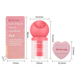Cute Face Brightener with Fur Brush Liquid <b>Blush</b> Natural Blood Tone Cream Blusher for Women Girls Gifts - Product Image 5