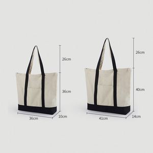 Hot Sale Custom Logo Sublimation Plain Eco-Friendly Recycled Reusable <b>Large</b> Cotton Canvas Luxury Tote Shopping <b>Bag</b> Pockets - Product Image 4