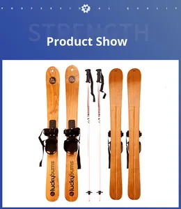 Tabla de Esquí Deportiva Infantil de Madera Maciza, Estilo Libre, Trineo de Moda Invernal, Juego de Tabla Doble, Modelo Ski-4 de 130 cm - Product Image 3