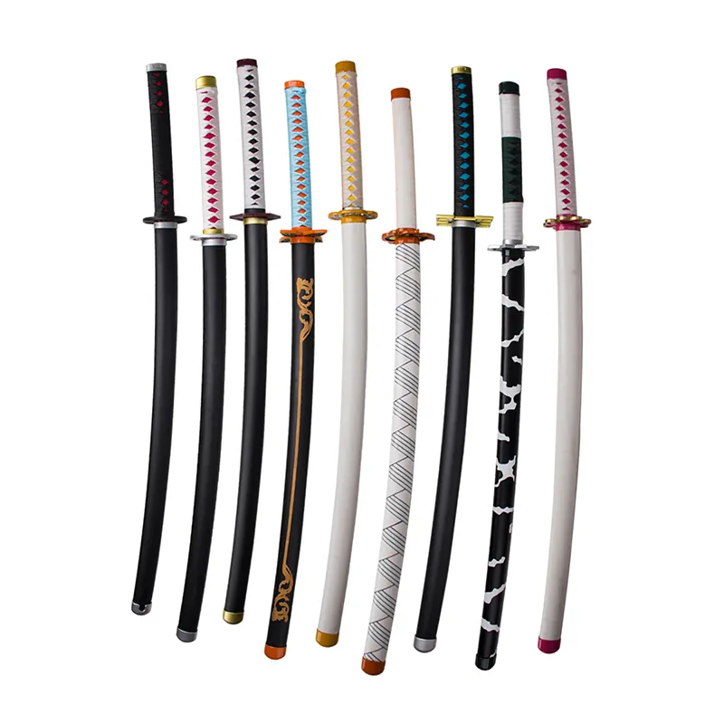 Demon slayer espada japonês anime, adereços katana espada de bambu 103cm 0.45kg brinquedo espadas