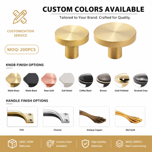 Koppalive Minimalist Gold <strong>Black</strong> Drawer Handle and <strong>Knob</strong> 30mm Round Antique Brushed Solid Brass Cabinet <strong>Knobs</strong> for Furniture - Product Image 4