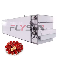 Ligne de production de séchage et de déshumidification à bande transporteuse continue en maille pour noix et dattes, avec moteur à engrenages, PLC et acier inoxydable 304