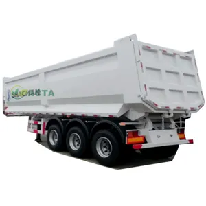 Kendaraan 3 4 AS U bentuk Tipping 50 80 100ton tugas berat dump truck trailer untuk dijual dengan grapple