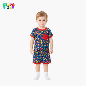 퓨어선 전문 디자인 100% 유기농 면 소재 남아용 잠옷 야구 프린트 아동용 나이트가운 대나무 비스코스 맞춤형 남아용 파자마 - Product Image 2