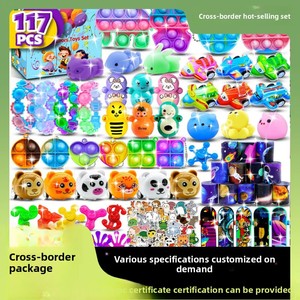 <b>Kids</b> Educational Stress-Relief Plastic Party & Classroom Gift Toy 117-Piece Set Stickers Keychains <b>Bubble</b> Wands - Product Image 2