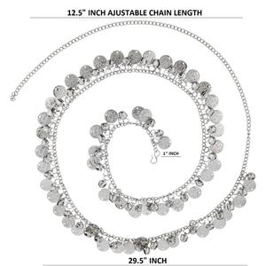 Boho Vintage Antique Gothic Indian Oxidized Silver Oval <b>Waist</b> Belt Belly <b>Chain</b> Kamarbandh Body Jewelry for Party - Product Image 4