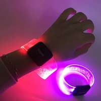 Bracelets en silicone TPU avec logo gravé au laser personnalisé, LED, étanches, avec boucle magnétique, pour concerts, fêtes, événements sportifs