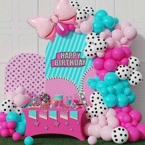 Kit d'arche de ballons en latex à pois rose surprise avec guirlande pour la décoration de fête d'anniversaire des jeunes filles - Product Image 2
