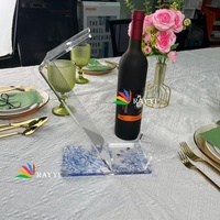 Soporte de exhibición de vino de lucita estilo Toile francés, personalizado para regalo de Bar Mitzvah, boda, o festividades judías.