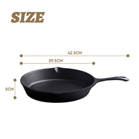 Poêle de cuisine, fourneau, brasero et grill, grande poêle à frire en fonte, poêle de chef, sans PFAS, pré-assaisonnée