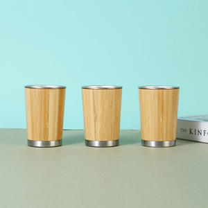 Thermos de voyage écologique avec logo personnalisé, gobelet à café en bambou avec coque en bambou - Product Image 2