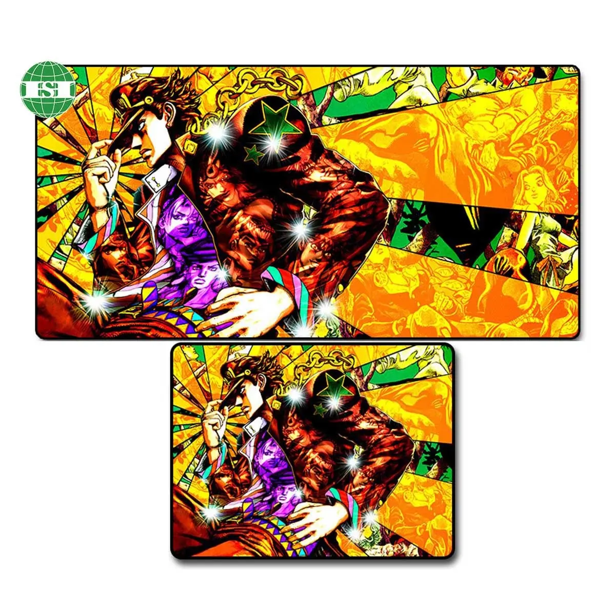 Support customization graphic print mouse pads anti-slip rubber sublimation gaming mats with stitching locked edge