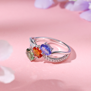 Bague de fiançailles classique en or massif 9K/14K/18K sur mesure, saphir taille ovale et diamants naturels, bijoux de luxe - Product Image 2