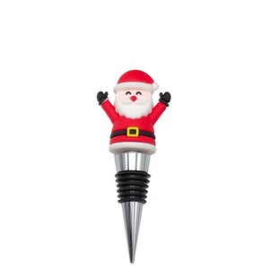Christmas Wine Stopper Santa Claus PVC Bottle Plug Holiday Decoration Gift Red Wine Accessory - Product Image 2