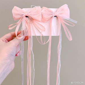 Pinza <span class=keywords><strong>de</strong></span> pelo Hanfu antigua para niños, accesorio <span class=keywords><strong>de</strong></span> Super Fairy Bow Ribbon, tocado para el cabello para fiestas, pinza <span class=keywords><strong>de</strong></span> pelo <span class=keywords><strong>de</strong></span> aleación <span class=keywords><strong>de</strong></span> Metal para niñas - Product Image 6