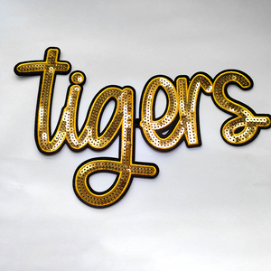 Insignias de ropa de lentejuelas de fútbol personalizadas al por mayor, parches de lentejuelas de fútbol de tigres brillantes deportivos para ropa - Product Image 3