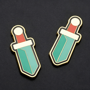 Badge aimanté pour réfrigérateur OEM, design épée élégant, plaqué or, émail dur personnalisé, pour cadeau périphérique de jeu et d'animation - Product Image 4