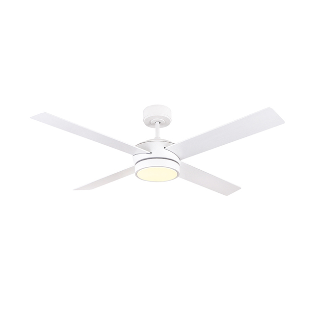 Modern 52-Inch 4Pcs Plywood Blades Ceiling Fan Light Electric DC Remote Control Timer Function Quiet Operation Household Use