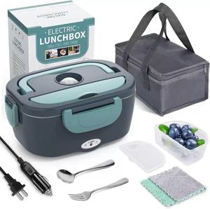 Boîte à lunch électrique en acier inoxydable, très vendue, pour voiture et maison, avec sac de transport - Product Image 1