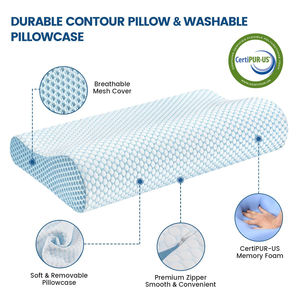Bantal tempat tidur busa memori untuk tidur, bantal ortopedi penopang leher kontur tengkuk ergonomis untuk tidur perut sisi belakang - Product Image 5