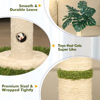 Poteaux à gratter pour chat en bois avec corde en sisal et jouet pour chat en forme de balle suspendue, arbre à chat d'intérieur de luxe