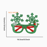 Lunettes de Noël style flocon de neige blanc, décoration de fête de Noël, monture de lunettes à motif baies et flocons de neige, accessoire photo festif