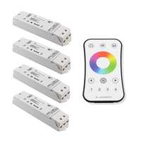 Contrôleur de variateur d'intensité RGB CCT V3 DC12V 24V 3 canaux 2.4G RF pour bande LED avec télécommande, charge maximale 288W