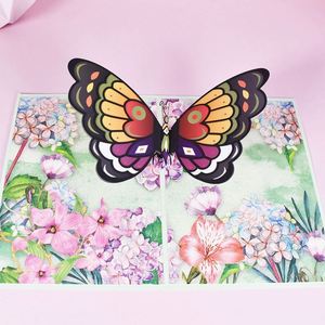 Vente en gros de cartes de vœux 3D papillon colorées imprimées, cartes pop-up de luxe découpées au laser - Product Image 3