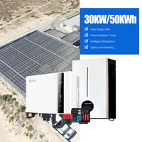 Système solaire hybride industriel 30KW 50KW 60KW 80KW 100KW avec onduleur Deye Solis, panneaux Trina Jinko et batterie au lithium pour installation hors réseau
